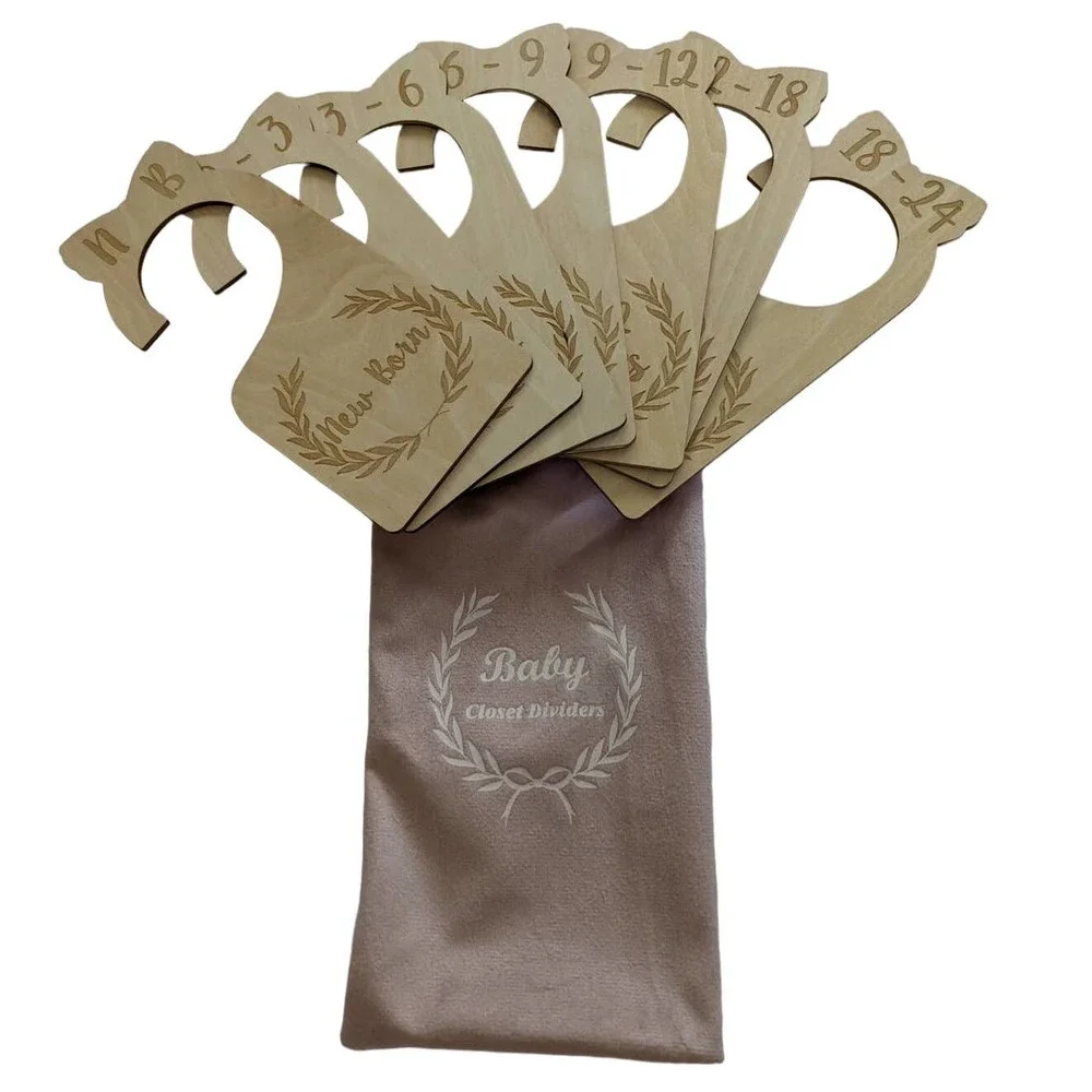 7 Premium Wood Baby Closet Dividers newborn - 24 Mo closet organization